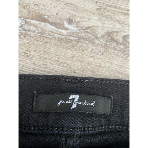 7 For All Mankind Skinny Jeans Ankle Cropped Raw Angled Hem Womens Size 25 - Picture 3 of 6